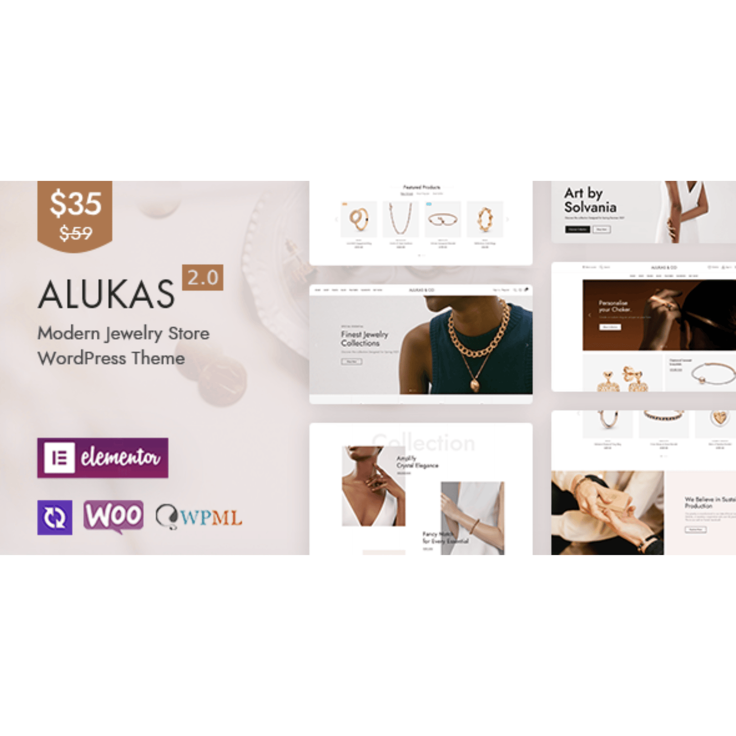 Alukas – Modern Jewelry Store WordPress Theme - WP Kit