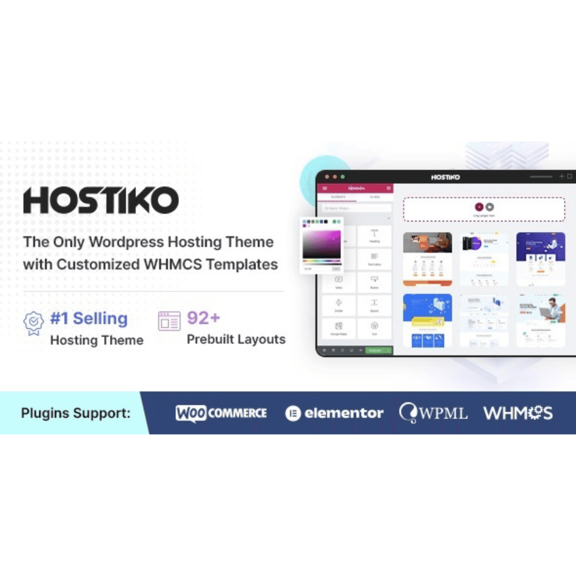 Hostiko WordPress WHMCS Hosting Theme - WP Kit